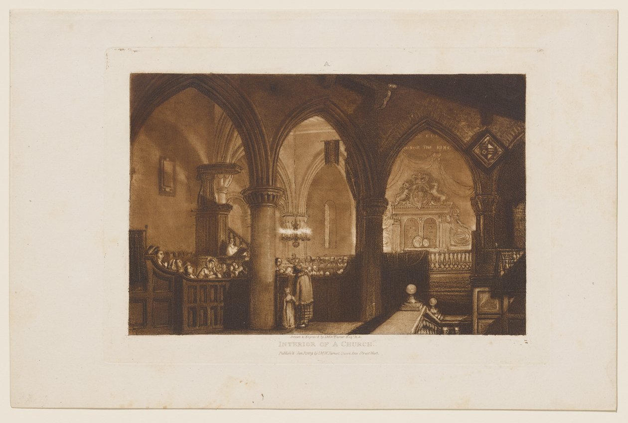 Interior de uma igreja de Joseph Mallord William Turner