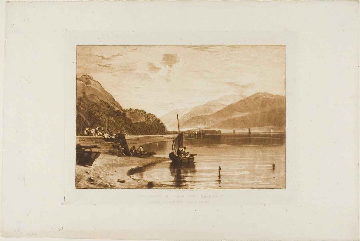 Cais de Inverary, placa 35 do Liber Studiorum de Joseph Mallord William Turner