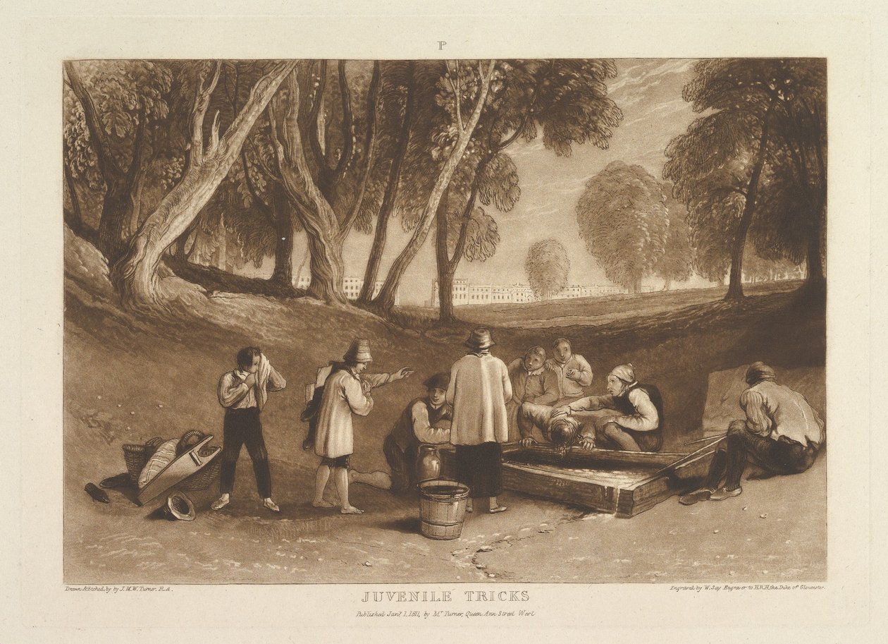 Truques juvenis Liber Studiorum, parte V, chapa 22, 1 de janeiro de 1811. de Joseph Mallord William Turner