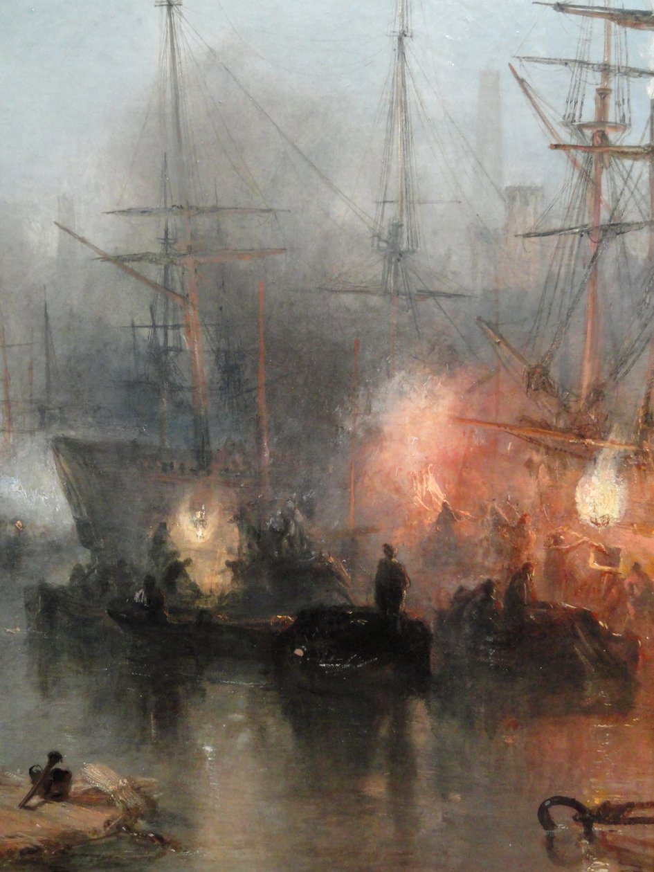 Keelmen, levantando em brasas pelo luar, detalhe, 1835 de Joseph Mallord William Turner