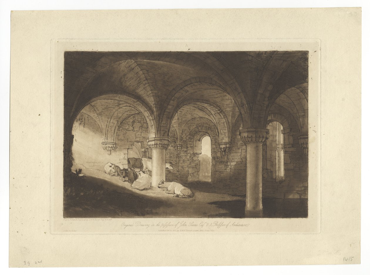 Kirkstall Abbey Crypt de Joseph Mallord William Turner