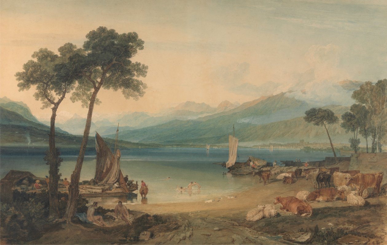Lago de Genebra e Mont Blanc de Joseph Mallord William Turner