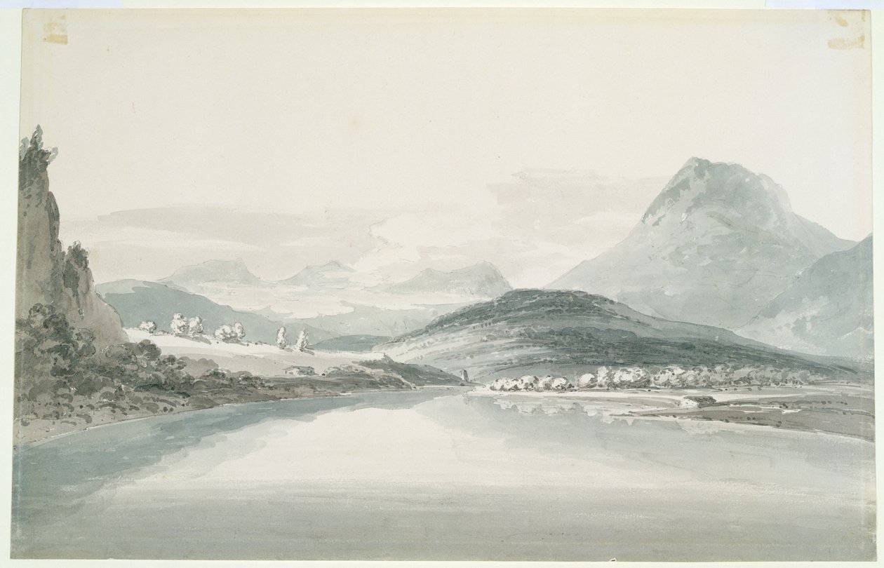 Lago de Klontal, depois de John Robert Cozens (1752-99) (lápis e aguarela sobre papel) de Joseph Mallord William Turner