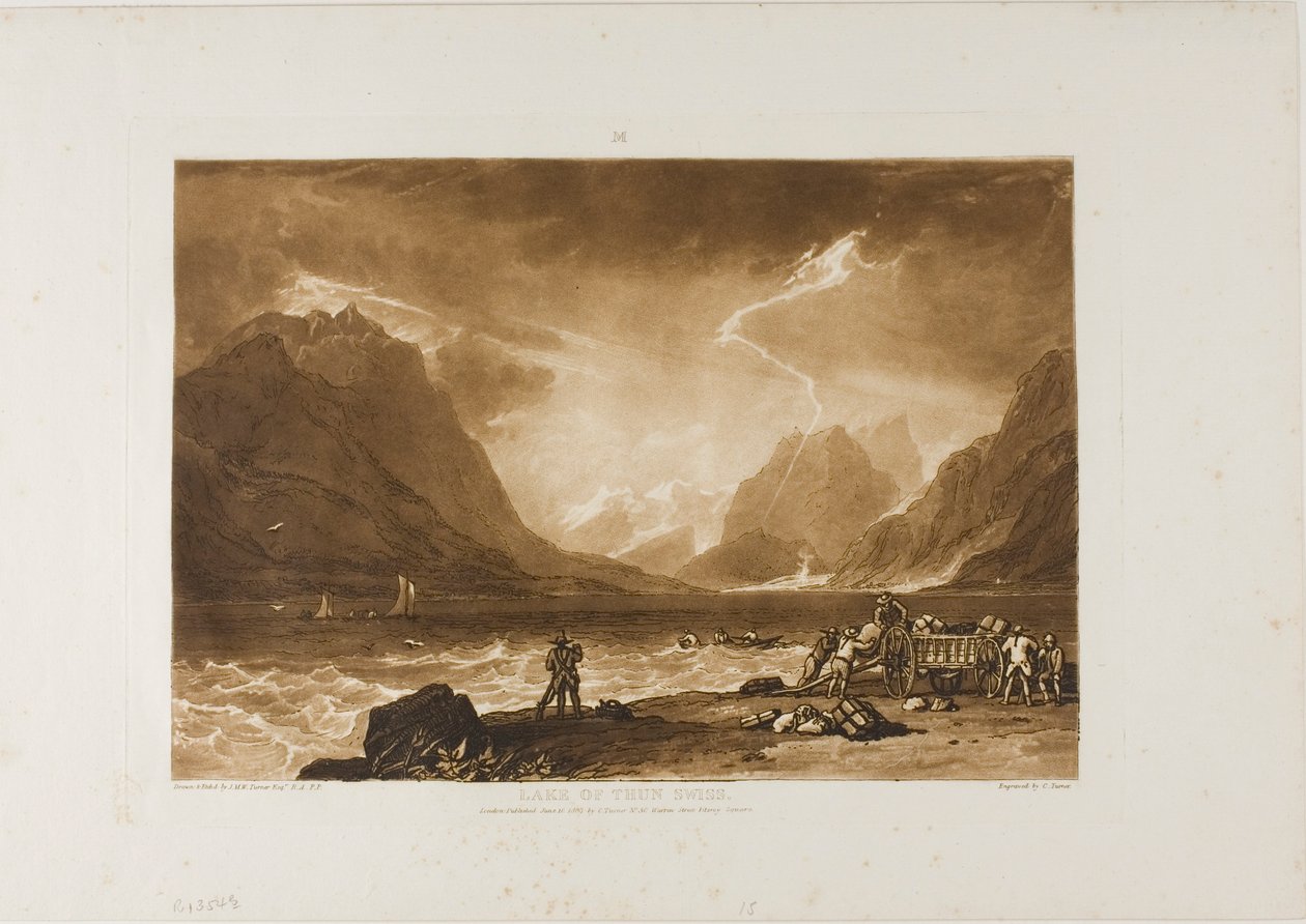 Lago de Thun, placa 15 do Liber Studiorum de Joseph Mallord William Turner
