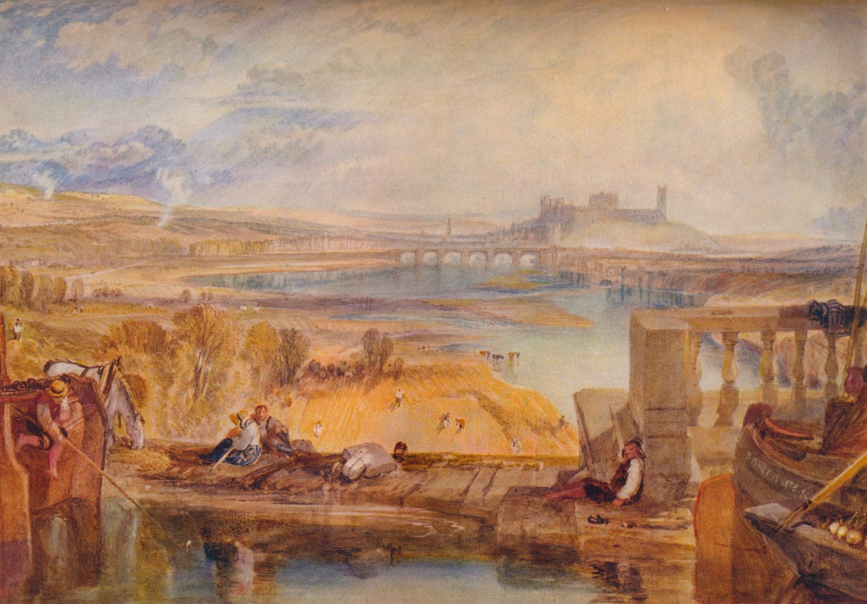 Lancaster, da ponte do aqueduto, c1825 de Joseph Mallord William Turner