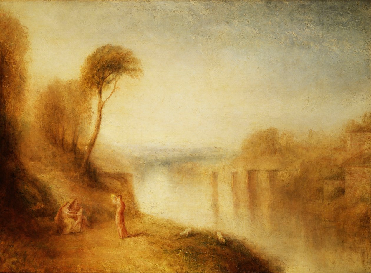 Paisagem: Mulher com Tamborine, c.1840-50 de Joseph Mallord William Turner