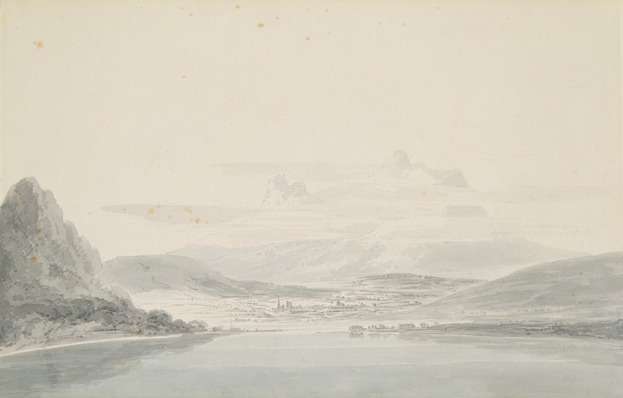Paisagem, segundo John Robert Cozens (1752-99) (lápis e aquarela sobre papel) de Joseph Mallord William Turner