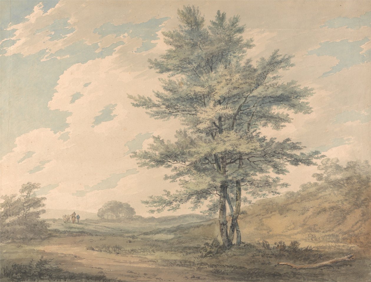 Paisagem com árvores e figuras de Joseph Mallord William Turner