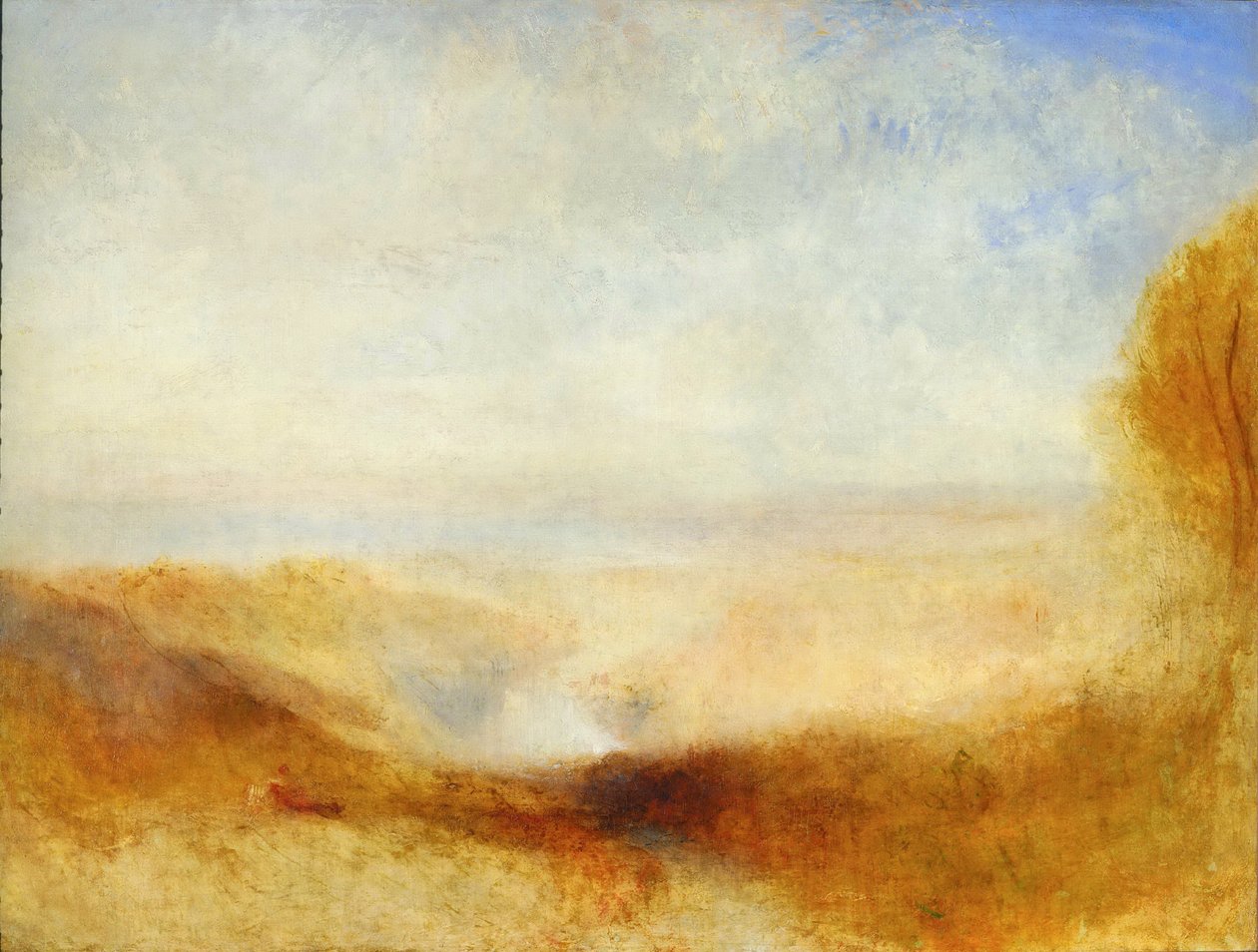 Paisagem com um rio e uma baía ao fundo de Joseph Mallord William Turner