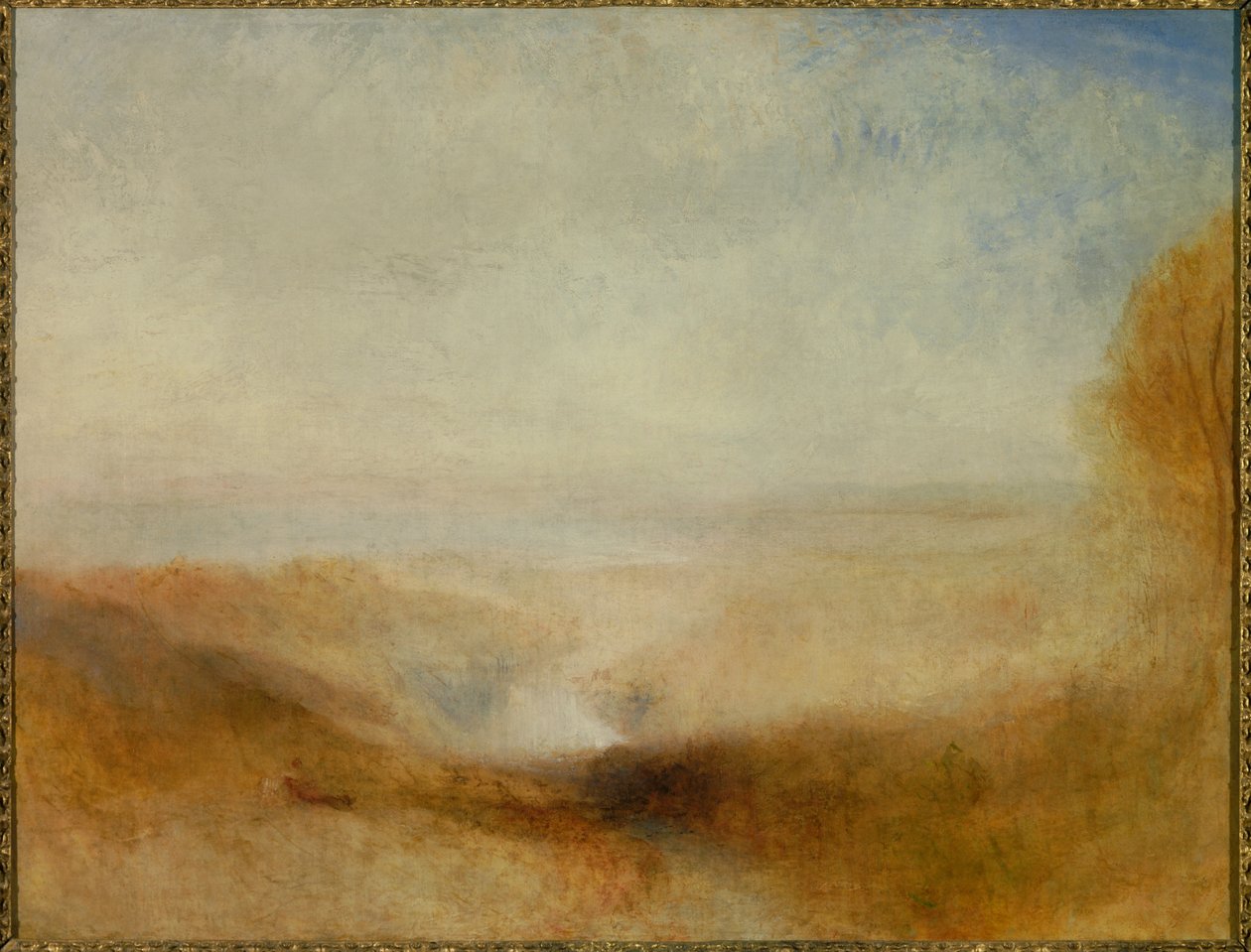 Paisagem com um rio e uma baía à distância. Também chamada "Confluente do Severn e do Wye" Pintura de Joseph Mallord William Turner (1775-1851) de Joseph Mallord William Turner