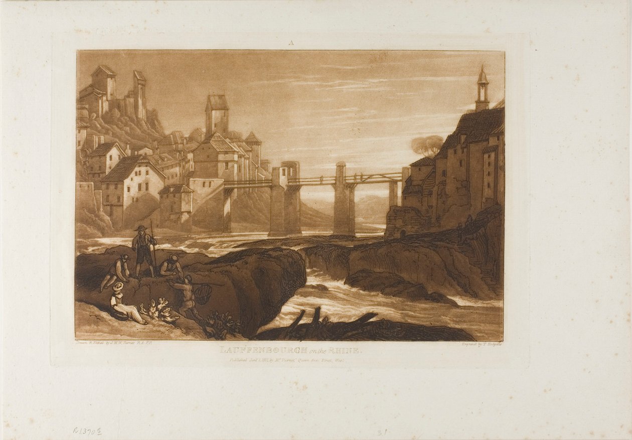 Lauffenbourgh no Reno, placa 31 do Liber Studiorum de Joseph Mallord William Turner