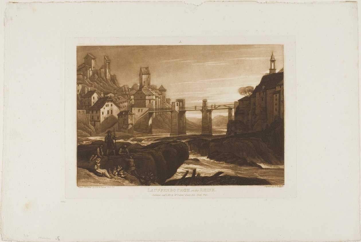 Lauffenbourgh no Reno, placa 31 do Liber Studiorum de Joseph Mallord William Turner