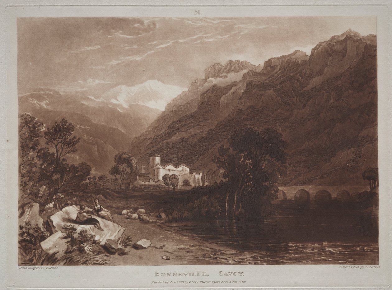Estudos são livres, Bonneville, Savoy. de Joseph Mallord William Turner
