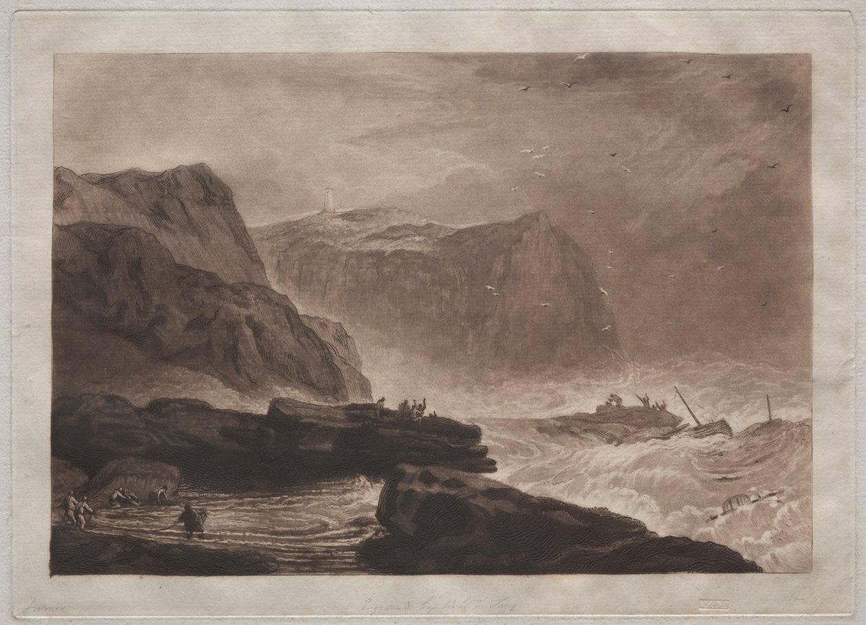 Liber Studiorum: Costa de Yorkshire, perto de Whitby. de Joseph Mallord William Turner