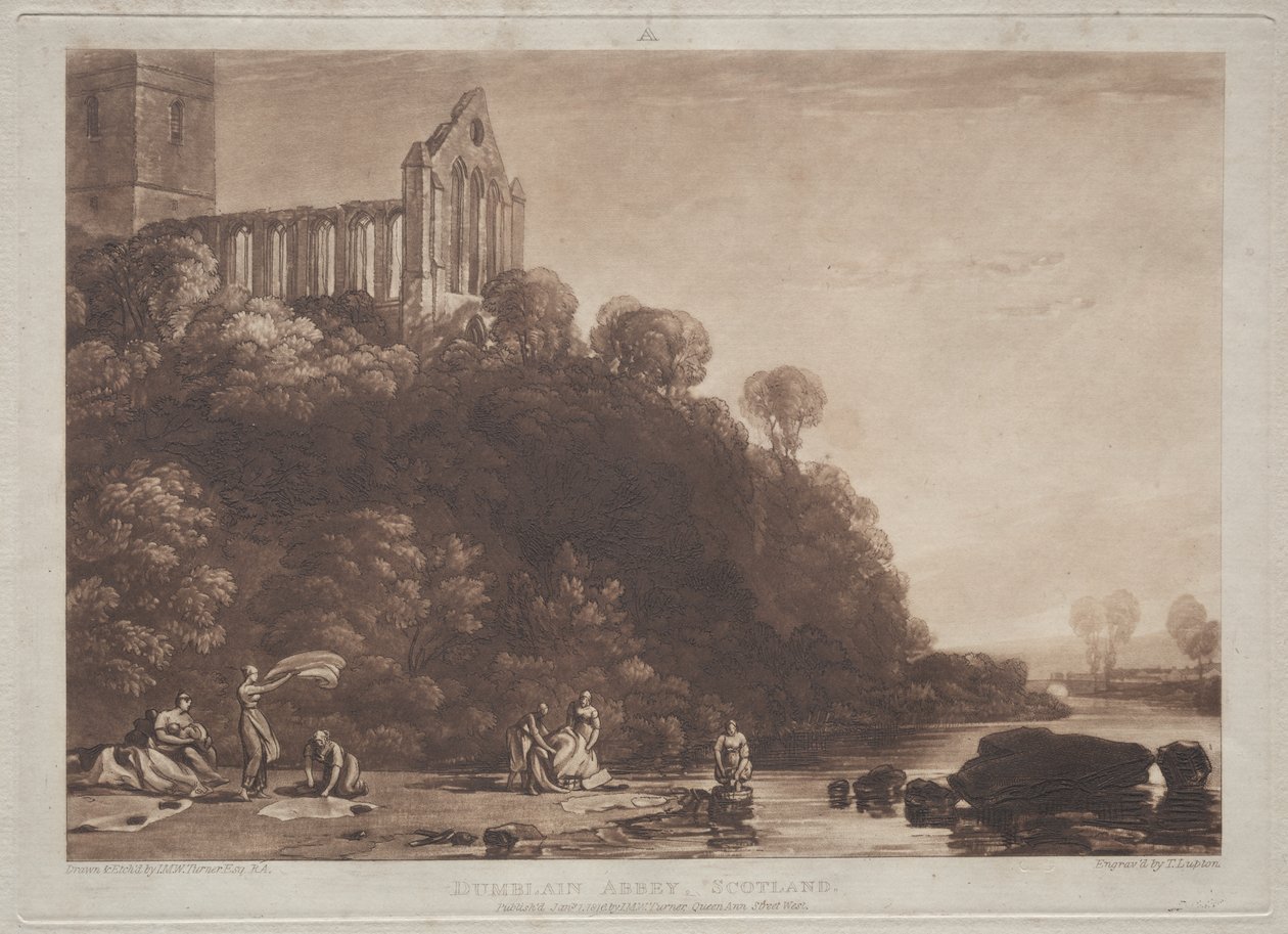 Liber Studiorum: Abadia de Dumblain, Escócia de Joseph Mallord William Turner