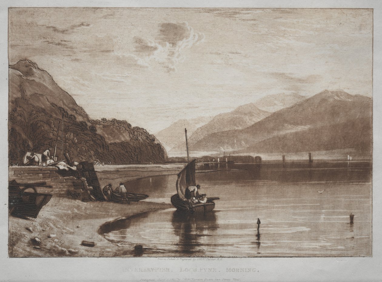 Liber Studiorum: Cais de Inverary, Lock Fyne, de manhã de Joseph Mallord William Turner