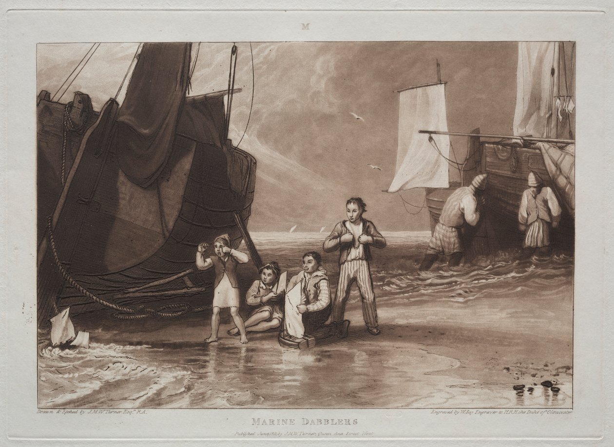 Estudos são gratuitos, e Lock. de Joseph Mallord William Turner