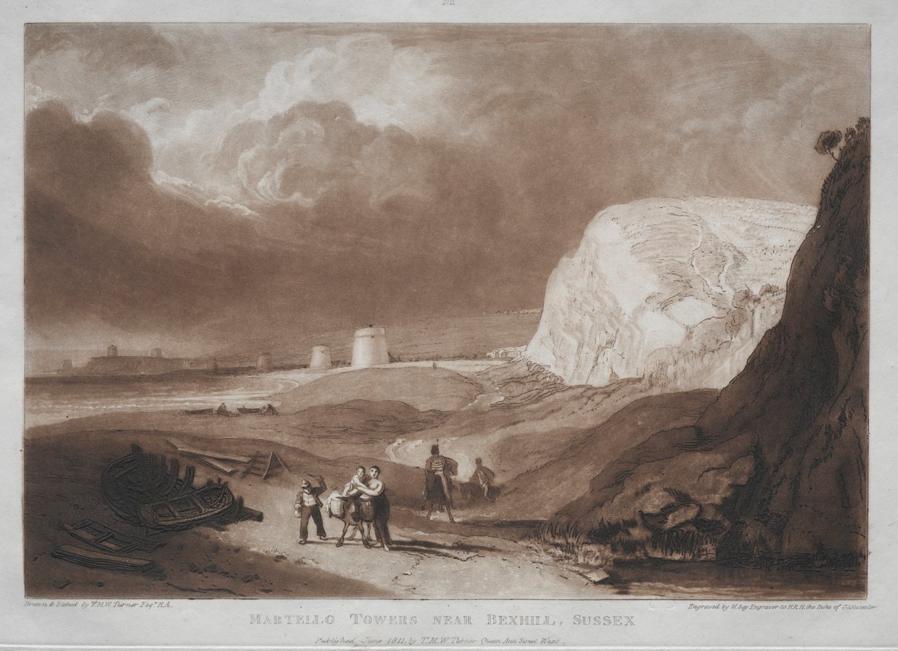 Estudos são livres, Martello Towers, perto de Bexhill, Sussex. de Joseph Mallord William Turner