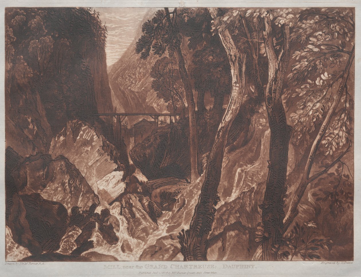 Liber Studiorum: Moinho perto do Grand Chartreuse, Dauphiny de Joseph Mallord William Turner