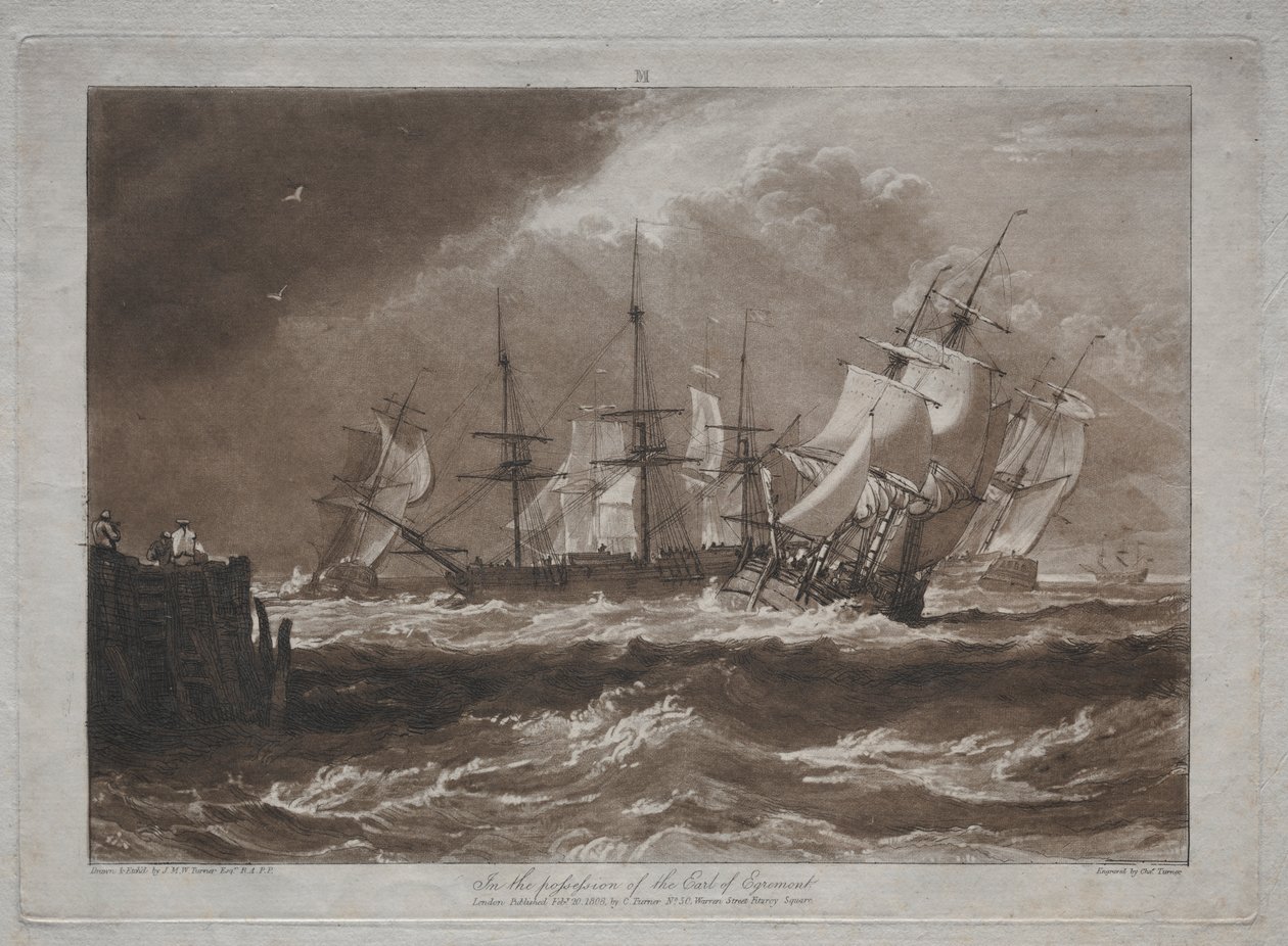 Liber Studiorum: Navios em uma brisa de Joseph Mallord William Turner