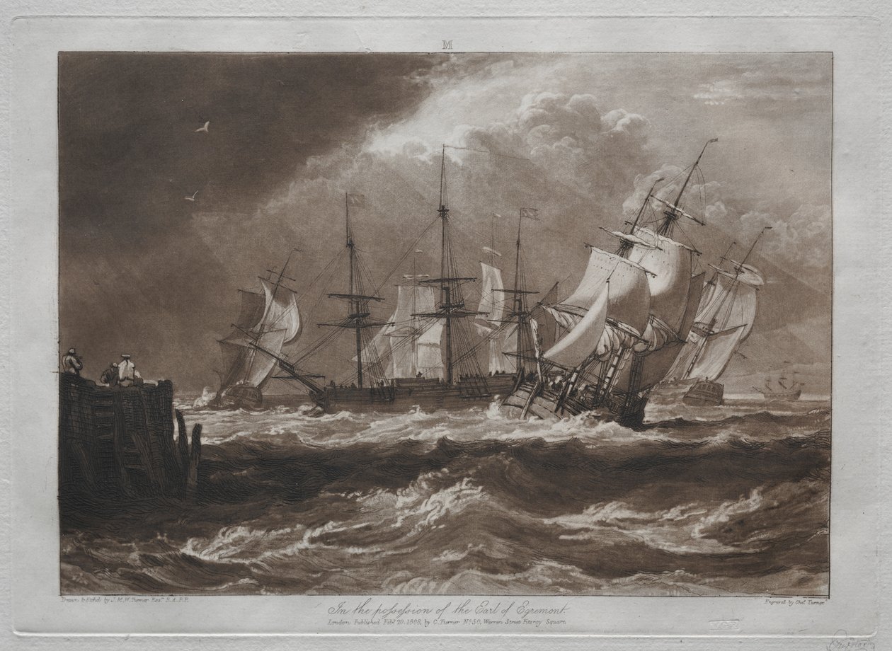 Liber Studiorum: Navios em uma brisa de Joseph Mallord William Turner