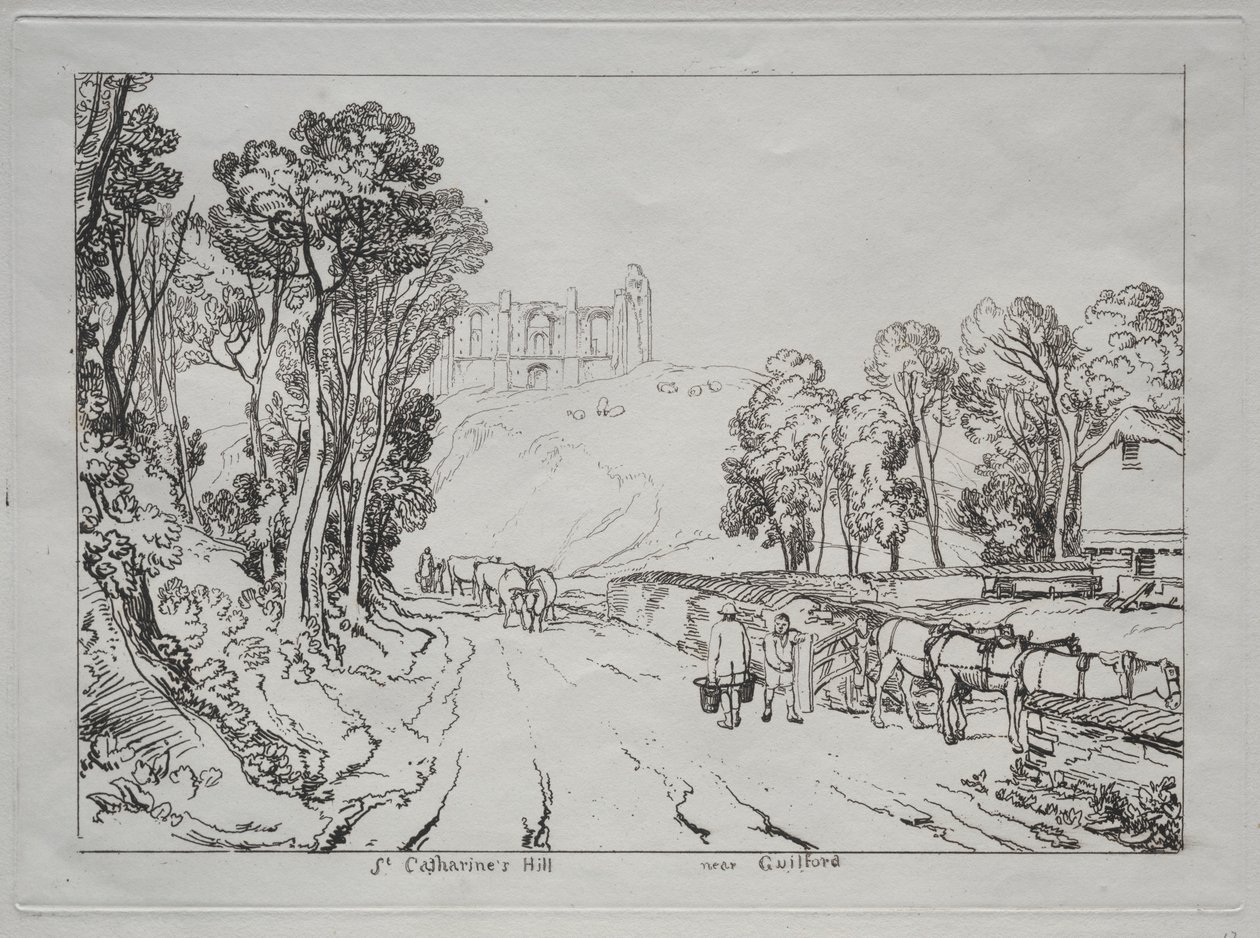 Liber Studiorum: St. Catherines Hill, perto de Guilford. de Joseph Mallord William Turner