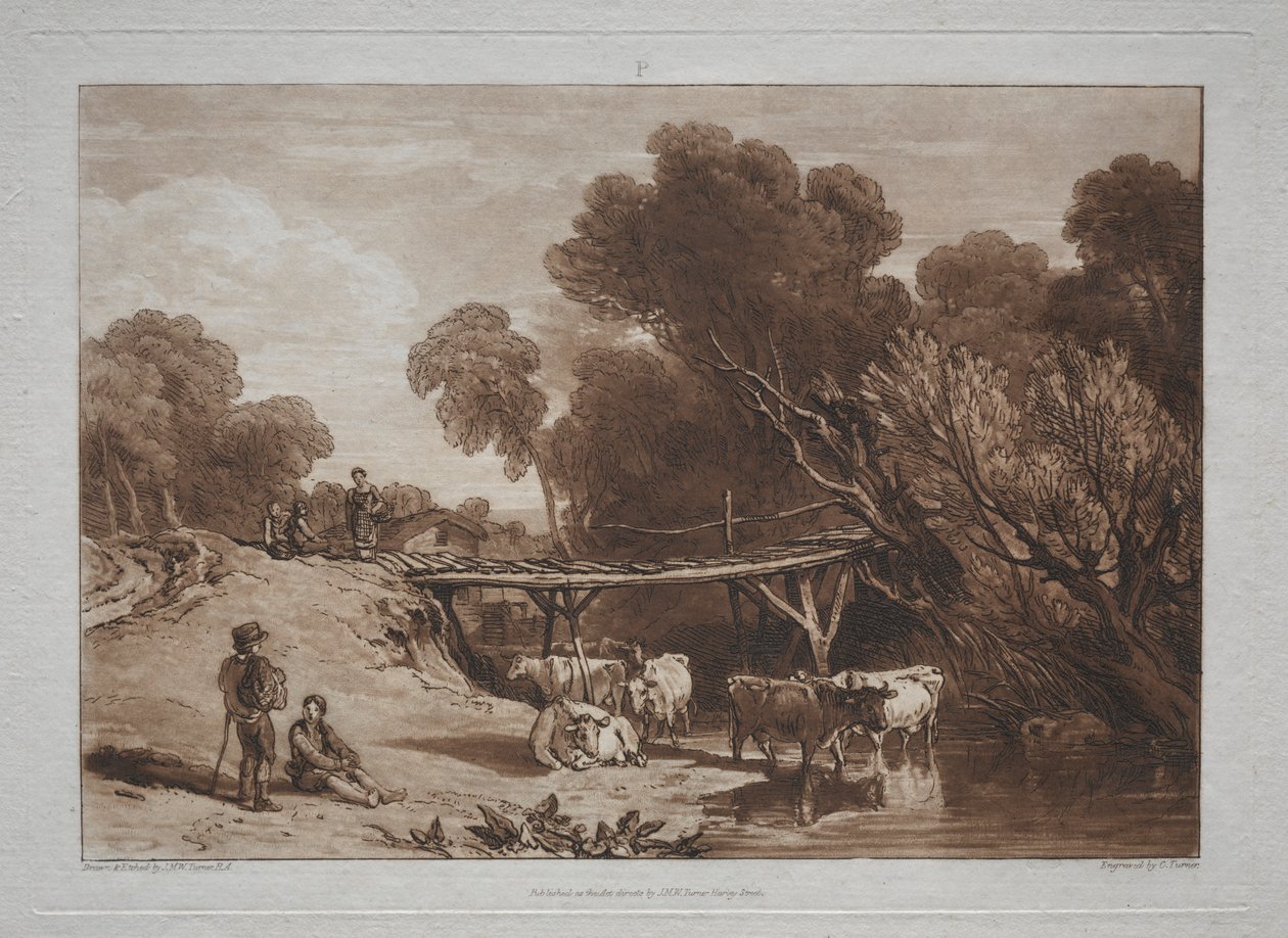 Liber Studiorum: A Ponte e as Vacas de Joseph Mallord William Turner