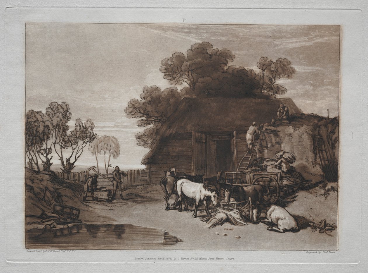 estudos gratuitos: The Yard palha. de Joseph Mallord William Turner