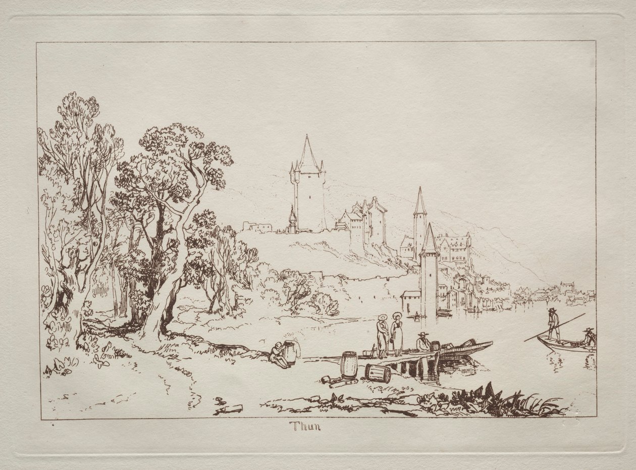 Estudos do livro: a cidade de Thun, Suíça. de Joseph Mallord William Turner