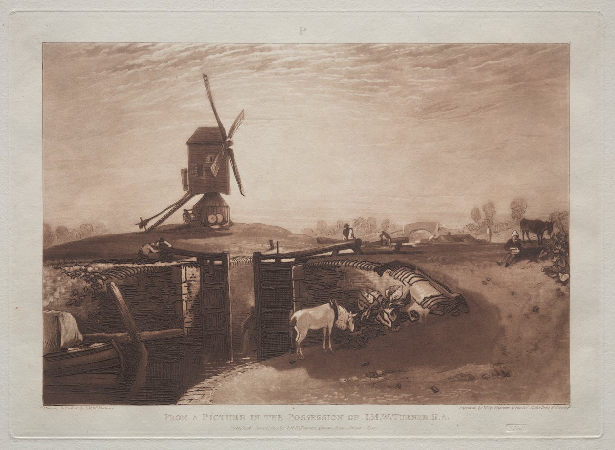 Liber Studiorum: Moinho de Vento e Bloqueio de Joseph Mallord William Turner