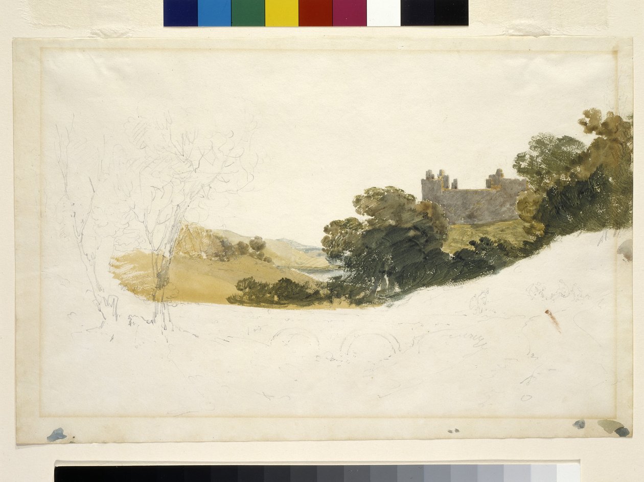 Linlithgow Palace, Escócia (aguarela sobre lápis sobre papel branco) de Joseph Mallord William Turner