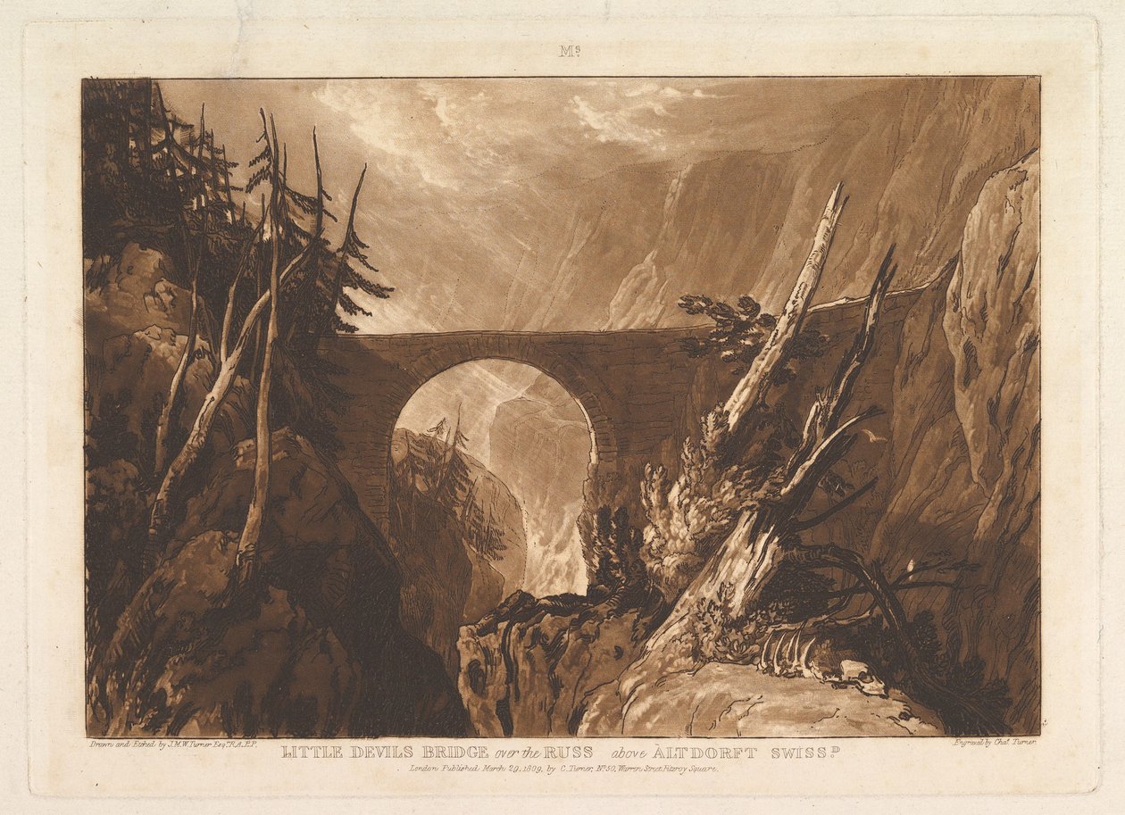 Little Devils Bridge sobre o Russ, acima de Altdorft, Suíça Liber Studioru ..., 29 de março de 1809. de Joseph Mallord William Turner