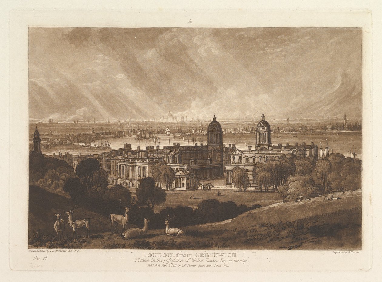 Londres de Greenwich Liber Studiorum, parte V, chapa 26, 1 de janeiro de 1811. de Joseph Mallord William Turner