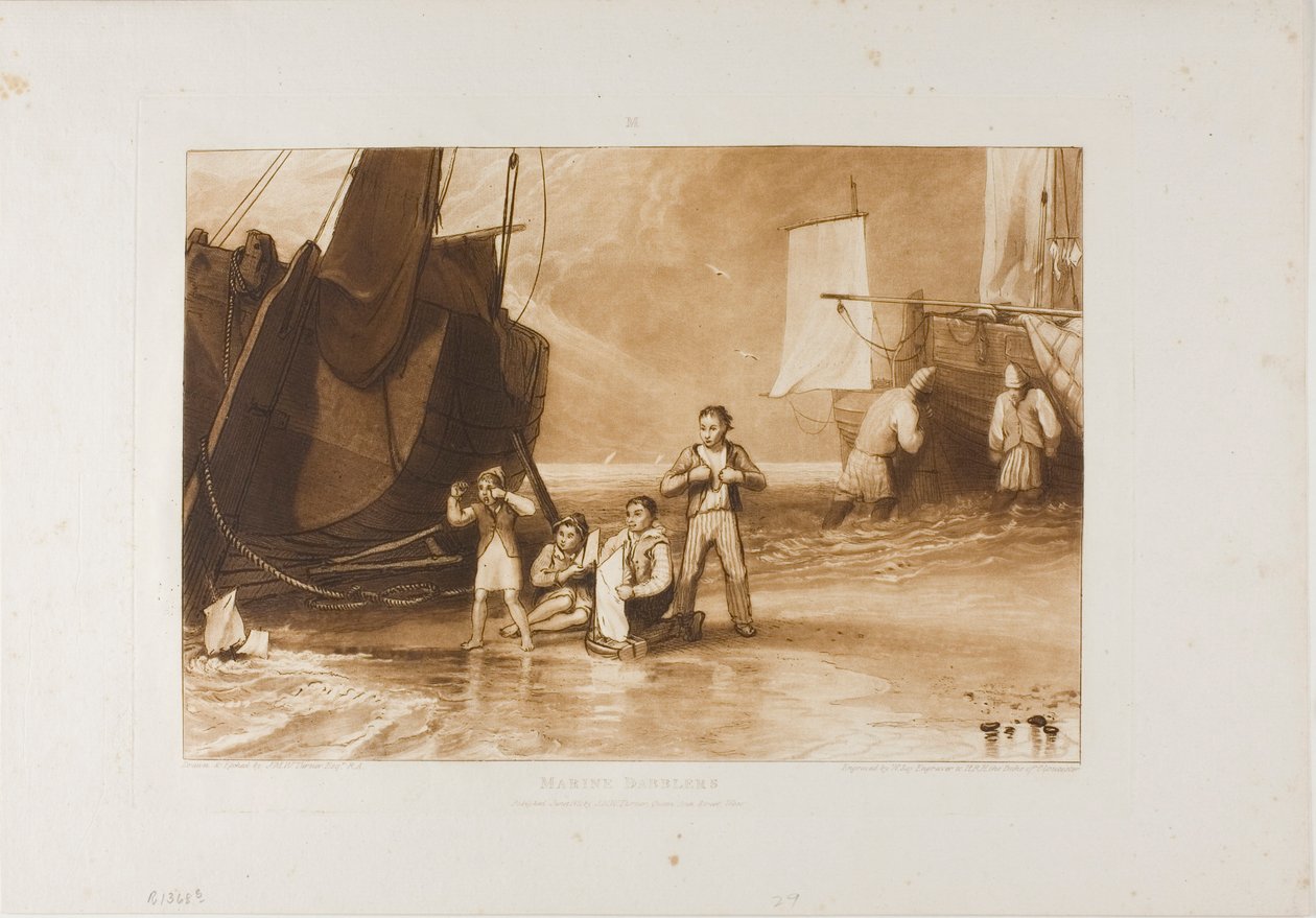 Marine Dabblers, prato 29 do Liber Studiorum de Joseph Mallord William Turner