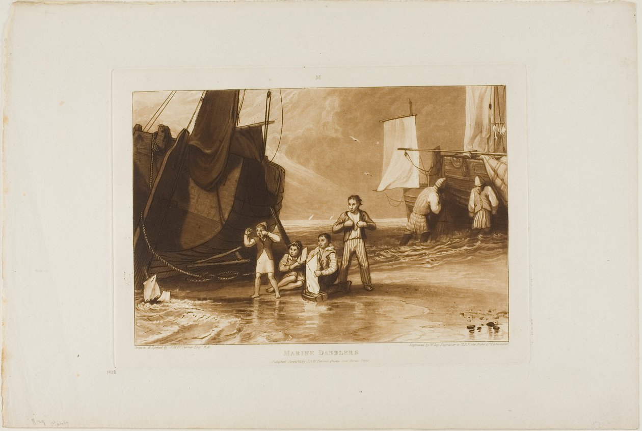 Marine Dabblers, prato 29 do Liber Studiorum de Joseph Mallord William Turner