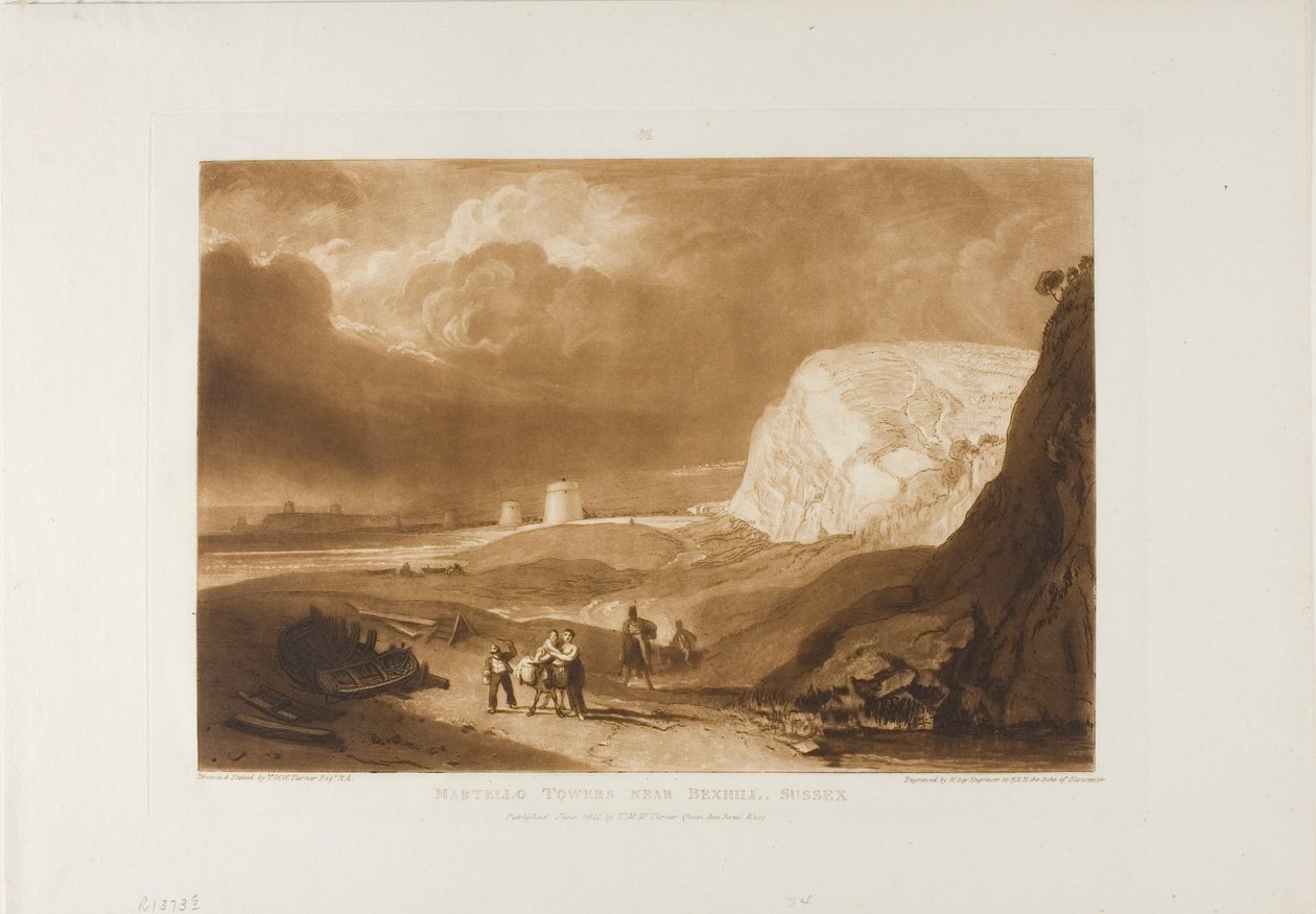 Martello Towers perto de Bexhill, Sussex de Joseph Mallord William Turner