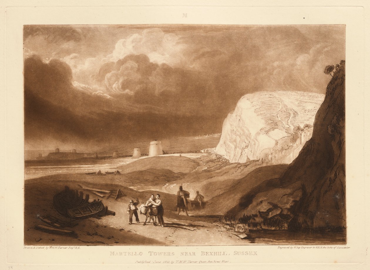 Torres Martello perto de Bexhill, Sussex de Joseph Mallord William Turner