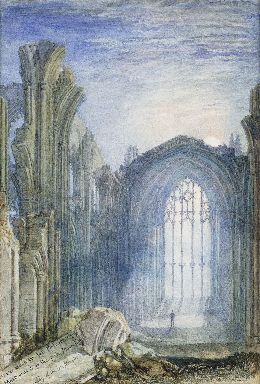 Abadia de Melrose: uma ilustração para &39;The Lay of the Last Minstrel&39; de Sir Walter Scott de Joseph Mallord William Turner