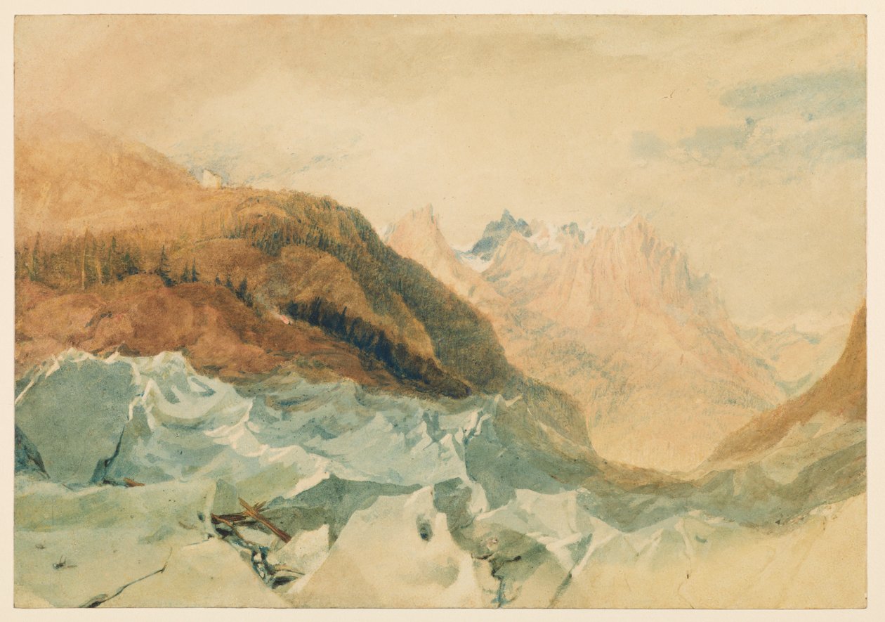 Mer de Glace, Chamonix, com Blair "s Hut, 1806 de Joseph Mallord William Turner