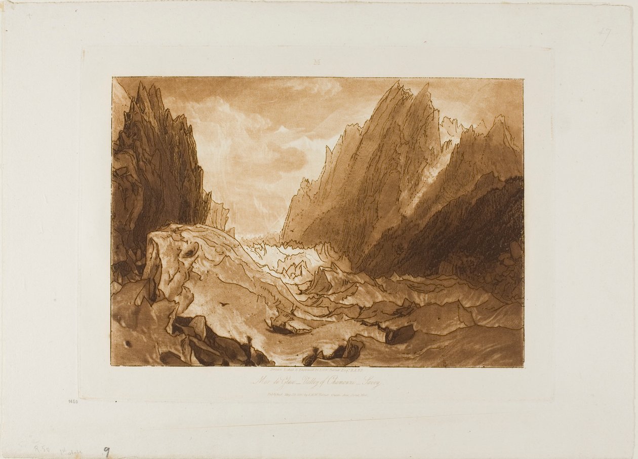 Mer de Glace, placa 50 do Livro de Estudos de Joseph Mallord William Turner
