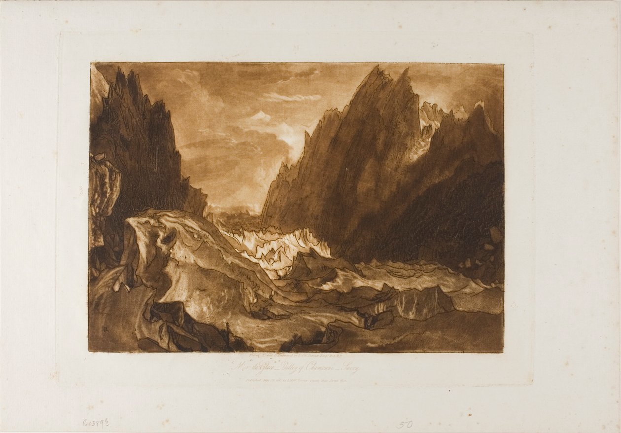 Mer de Glace, placa 50 do Livro de Estudos de Joseph Mallord William Turner