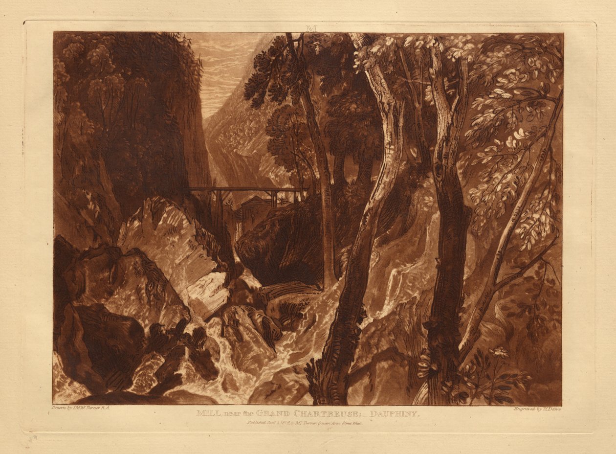 Moinho perto da Grande Chartreuse de Joseph Mallord William Turner