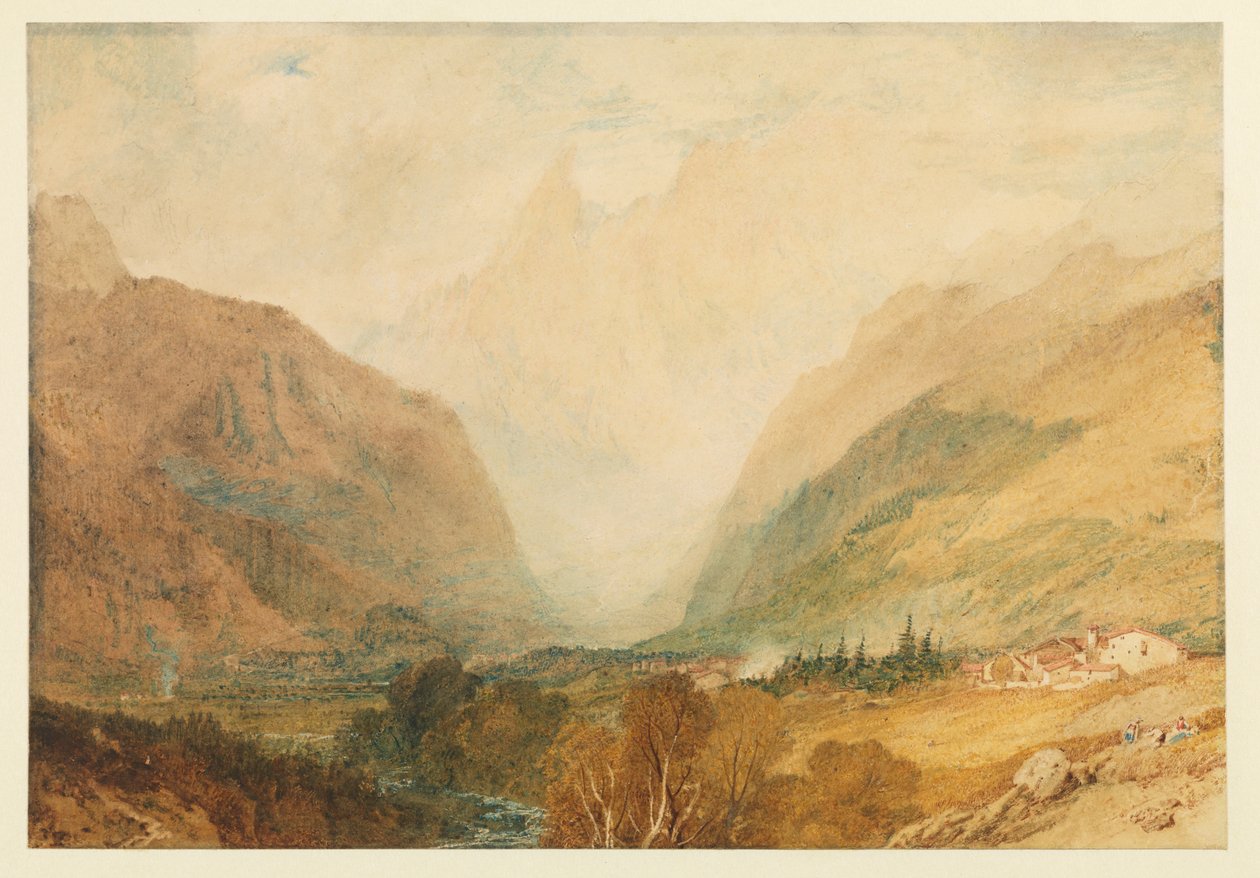 Mont Blanc, acima Courmayeur, 1810 por volta de de Joseph Mallord William Turner