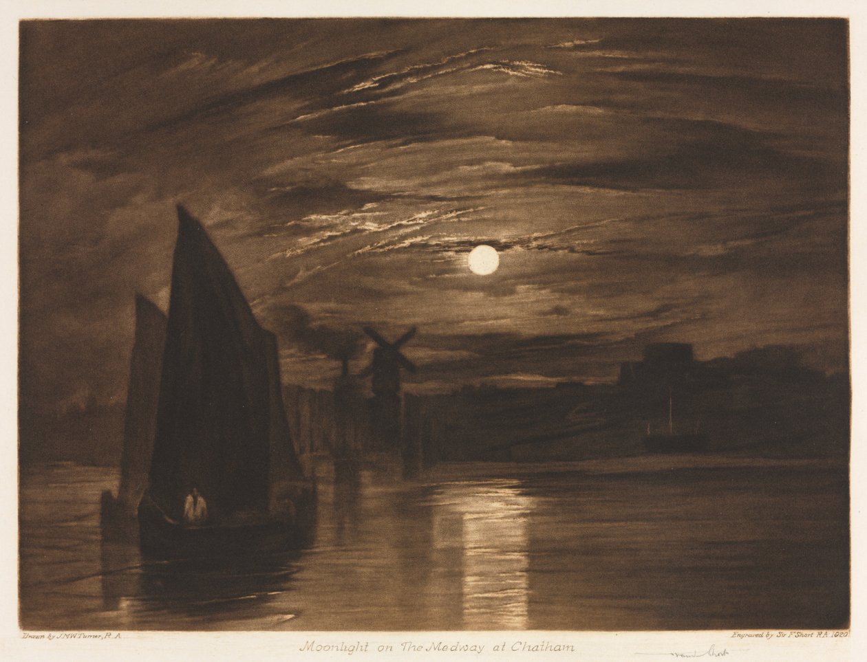 Luar no Medway em Chatham, 1920. de Joseph Mallord William Turner