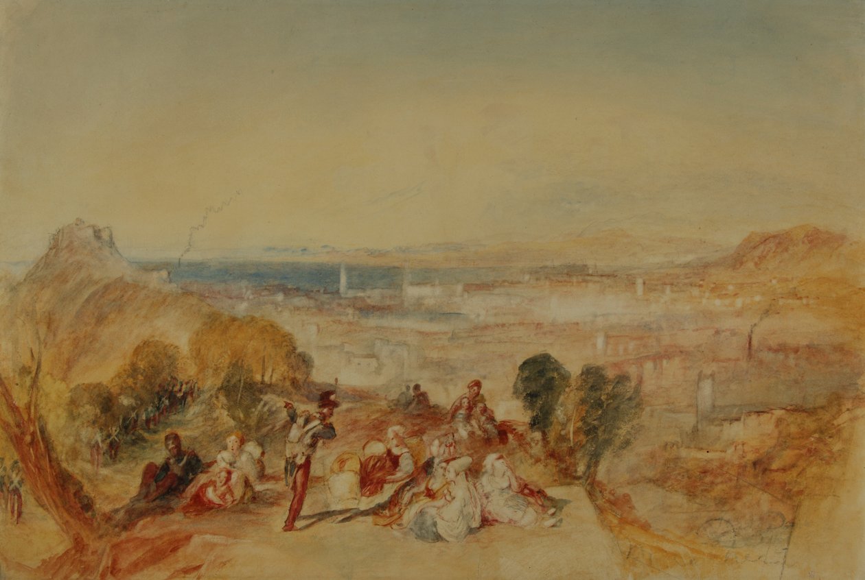 Nápoles, c.1850-51 (lápis e aguarela sobre papel) de Joseph Mallord William Turner