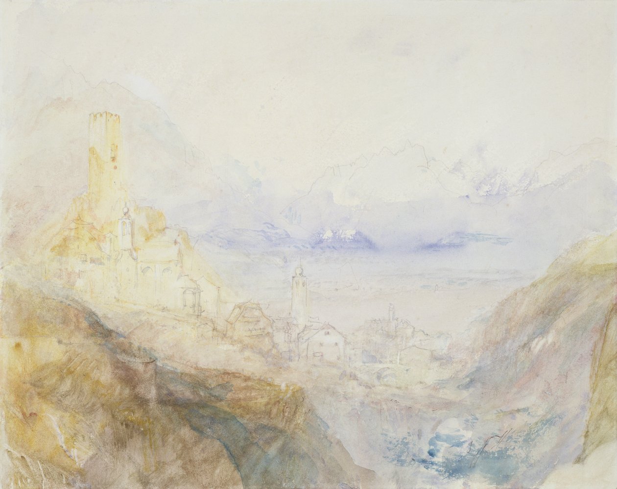 No.0588 Hospenthal, outono de St. Gothard, manhã (veja também 95126) de Joseph Mallord William Turner