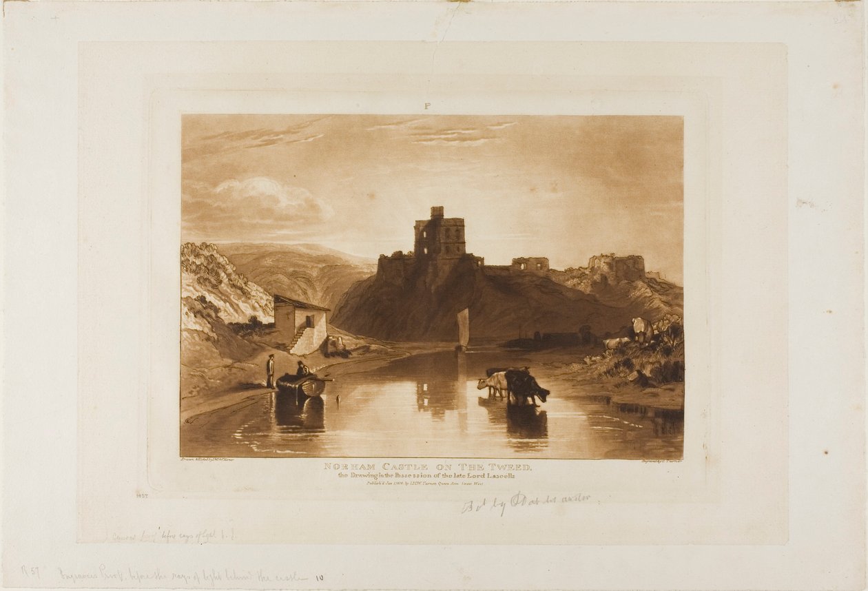 Castelo de Norham, placa 57 do Livro de Estudos de Joseph Mallord William Turner
