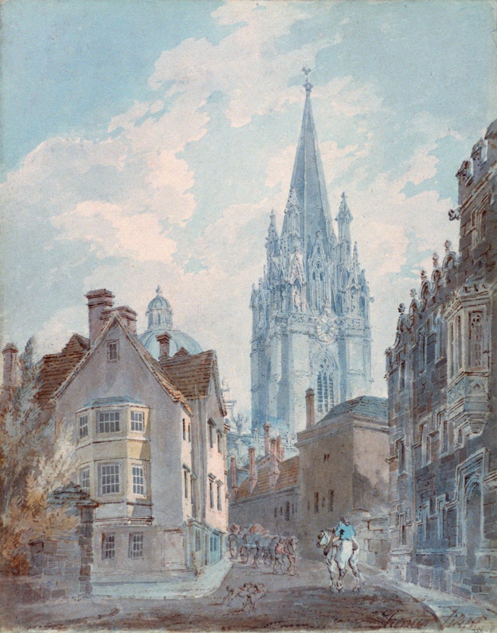 Oxford: St Marys de Oriel Lane, 1792-1793 de Joseph Mallord William Turner