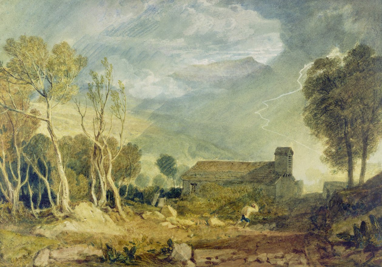Patterdale Old Church, c.1810-15 (aquarela sobre grafite no papel) de Joseph Mallord William Turner