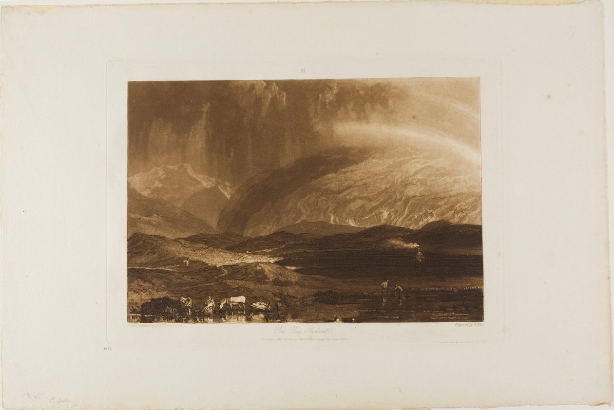 Peat Bog, Escócia, placa 45 do Livro de Estudos de Joseph Mallord William Turner